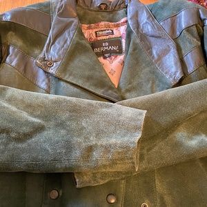 Berman's women's green leather coat.